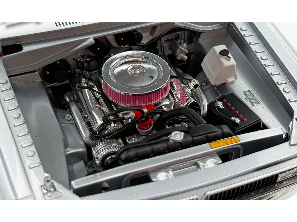 1970 Dodge Dart 440 Street Machine Titanium Silver Metallic with Red Tail Stripe and Red Interior Limited Edition to 594 pieces Worldwide 1/18 Diecast Model Car by ACME-2