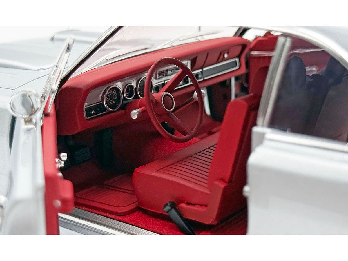 1970 Dodge Dart 440 Street Machine Titanium Silver Metallic with Red Tail Stripe and Red Interior Limited Edition to 594 pieces Worldwide 1/18 Diecast Model Car by ACME-3