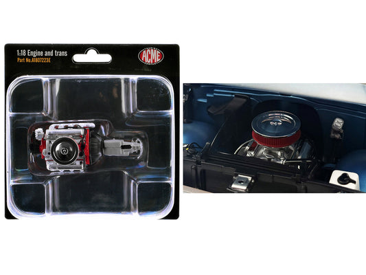 Small Block 350 Engine and Transmission Replica from "1967 Chevrolet K-10 Pickup Truck" 1/18 Model by ACME by Acme