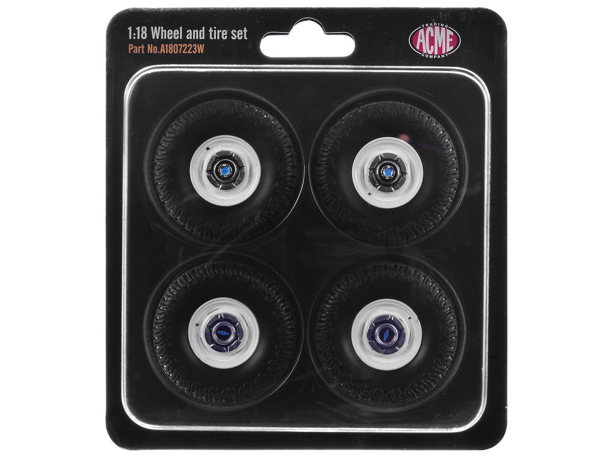 "35 Inch Offroad" Wheel and Tire Set of 4 pieces from 1967 Chevrolet K-10 Pickup Truck for 1/18 Scale Models by ACME by Acme
