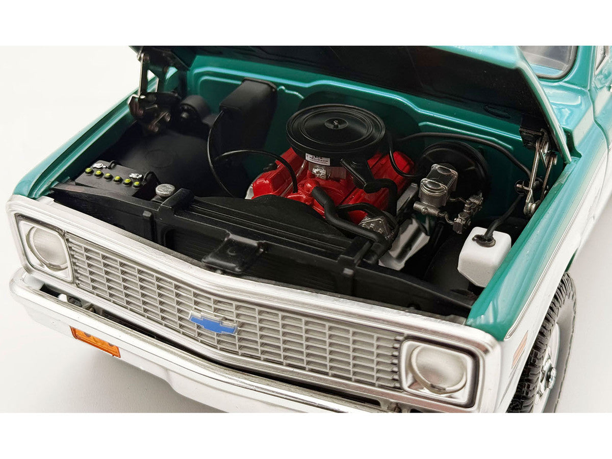 1972 Chevrolet Blazer K/5 "Route 66 100th Anniversary" Green and White with Black Stripes Limited Edition 1/18 Diecast Model Car by ACME-2