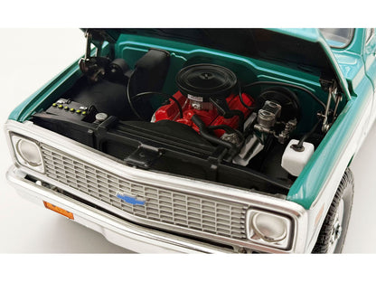 1972 Chevrolet Blazer K/5 "Route 66 100th Anniversary" Green and White with Black Stripes Limited Edition 1/18 Diecast Model Car by ACME-2