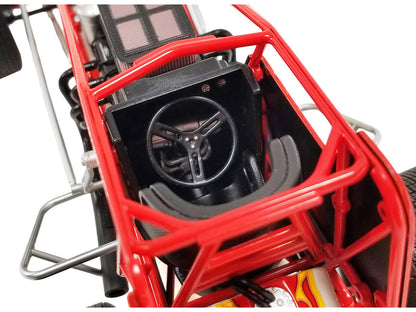 Winged Sprint Car #104+ Jeff Swindell "Octane Boost" Red with Graphics "National Sprint Car Hall of Fame" 1/18 Diecast Model Car by ACME by Acme