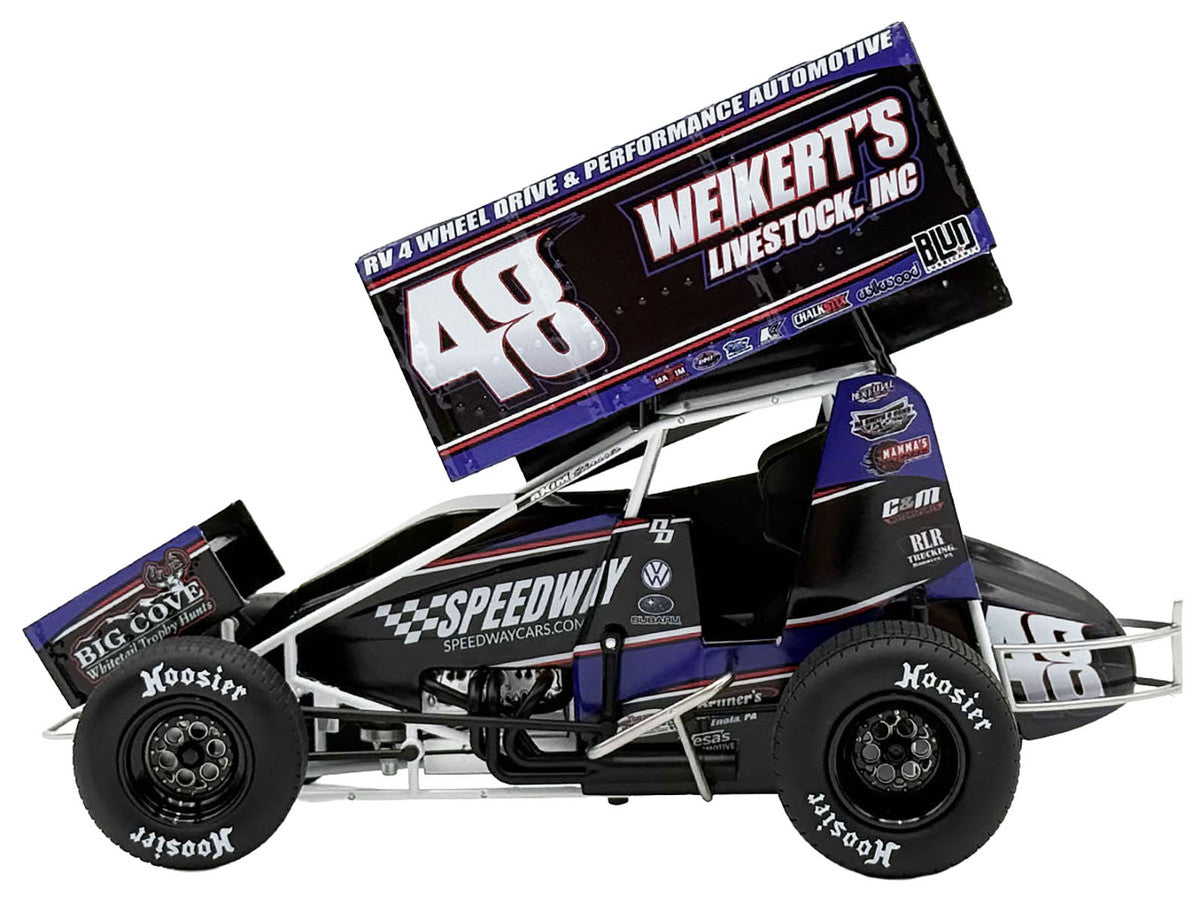 Winged Sprint Car #48 Danny Dietrich "Weikert's Livestock - Speedway Cars" Gary Kauffman Racing (2025) 1/18 Diecast Model Car by ACME by Acme