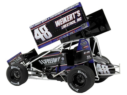 Winged Sprint Car #48 Danny Dietrich "Weikert's Livestock - Speedway Cars" Gary Kauffman Racing (2025) 1/18 Diecast Model Car by ACME by Acme