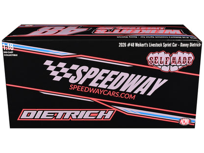 Winged Sprint Car #48 Danny Dietrich "Weikert's Livestock - Speedway Cars" (2026) 1/18 Diecast Model Car by ACME-2