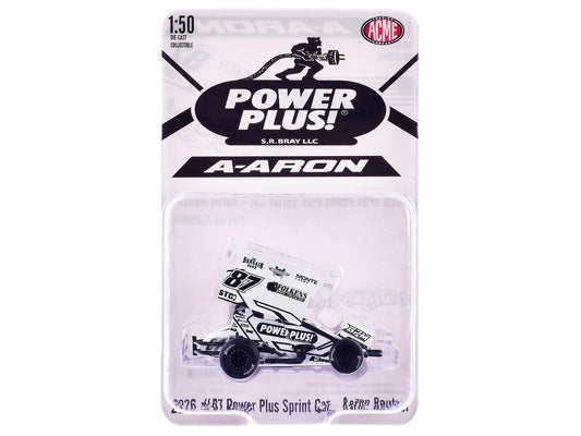 Winged Sprint Car #87 Aaron Reutzel "Power Plus" White (2026) 1/50 Diecast Model Car by ACME by Acme