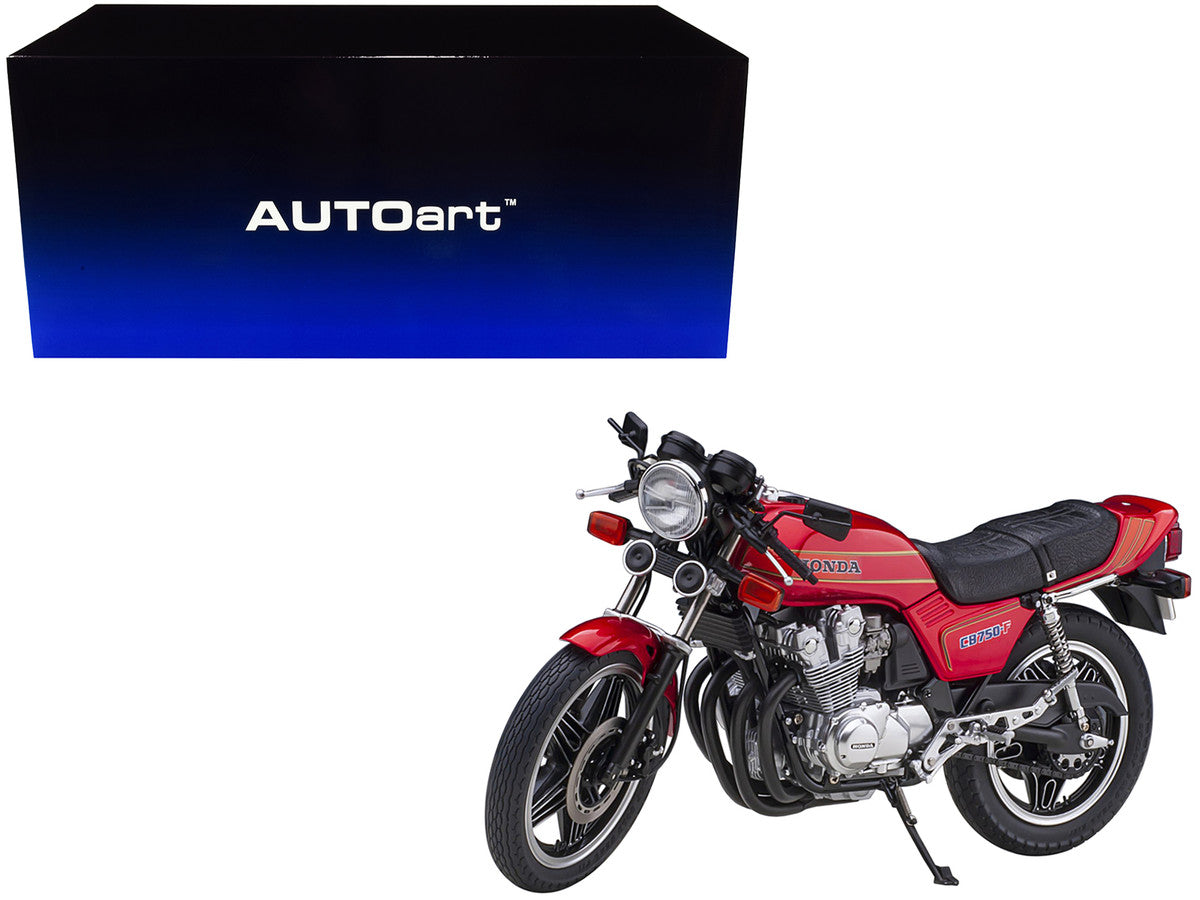 Honda CB750F Motorcycle Red with Helmet "Baribari Legend" (1986) OVA 1/12 Model by Autoart by Autoart