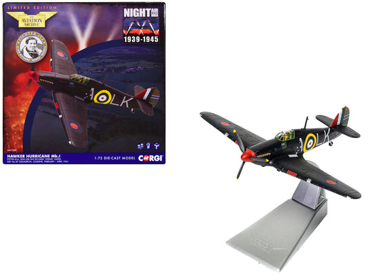 Hawker Hurricane Mk.I Fighter Aircraft "Sqn Ldr. Ian Richard 'Widge' Gleed No.87 Sqn Colerne" (1941) British Royal Air Force "The Aviation Archive" Series 1/72 Diecast Model by Corgi by Corgi