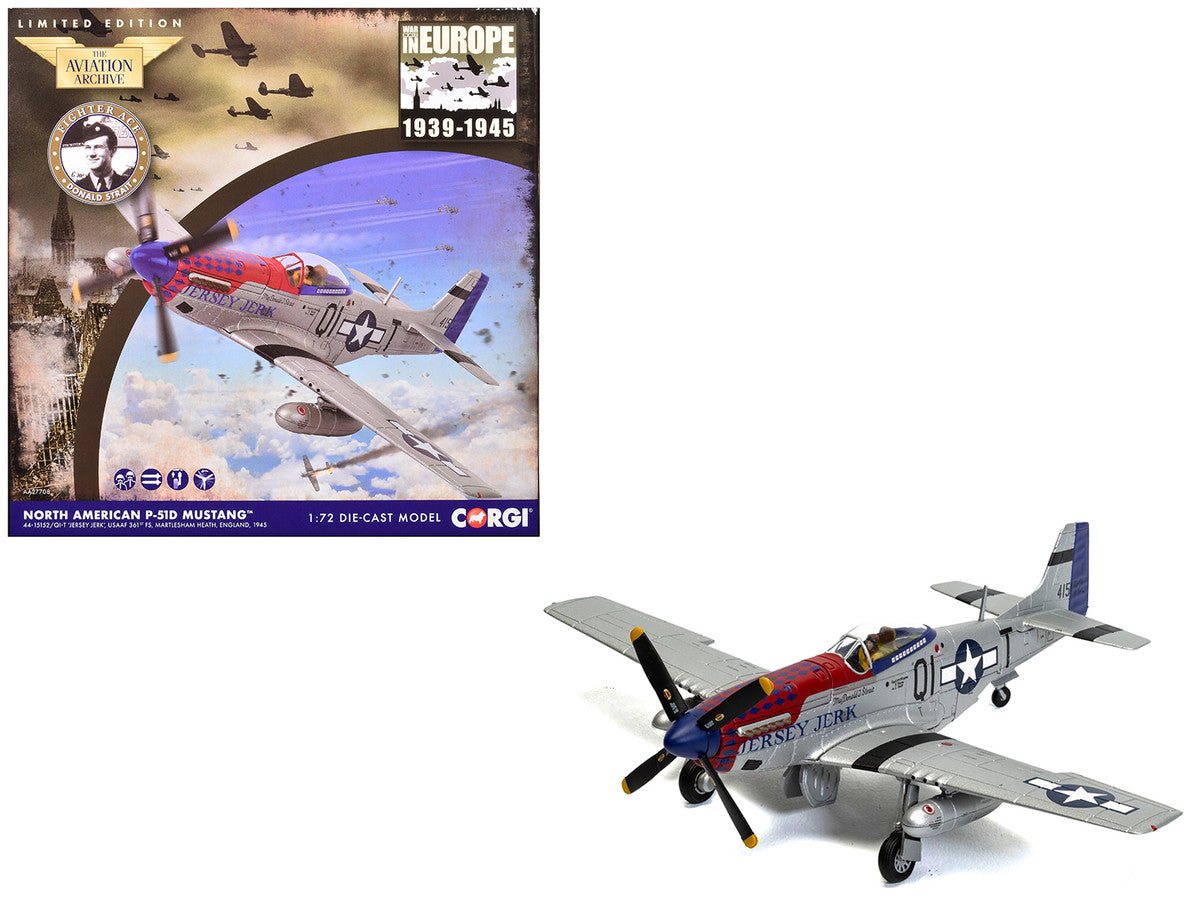 North American P-51D Mustang Aircraft "Jersey Jerk 361st Fighter Squadron Martlesham Heath" United States Army Air Forces "The Aviation Archive" Series 1/72 Diecast Model by Corgi by Corgi