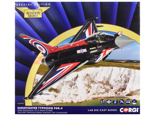 Eurofighter Typhoon FGR4 Aircraft "Blackjack RAF Typhoon Display Aircraft" (2022) British Royal Air Force "The Aviation Archive" Series 1/48 Diecast Model by Corgi by Corgi