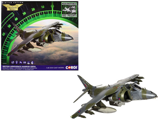 British Aerospace Harrier GR9A Aircraft "ZG506/P77 Ninja 1 RAF Cottesmore Final Flight Retirement Scheme" (2010) Royal Air Force "The Aviation Archive" Series 1/48 Diecast Model by Corgi by Corgi