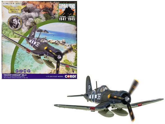 Vought Corsair Mk. II Fighter Aircraft "JT537 1836 Naval Air Squadron HMS Victorious Battle of Okinawa" (1945) British Royal Navy Fleet Air Arm "The Aviation Archive" Series 1/72 Diecast Model by Corgi by Corgi