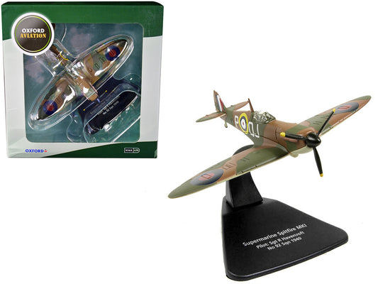 Supermarine Spitfire MK1 SGT R. Havercroft No 92 Sqn 1940 1/72 Diecast Model Airplane by Oxford Diecast by Oxford Diecast