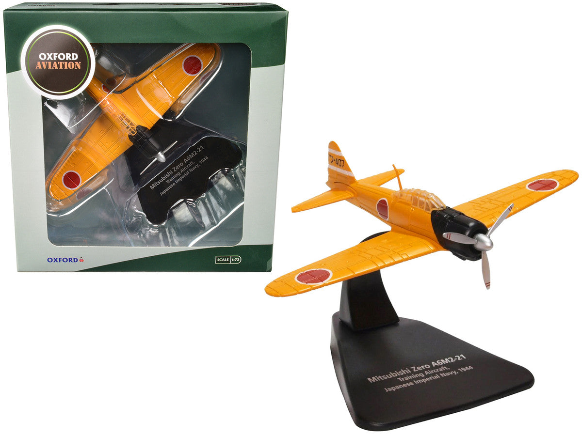 Mitsubishi Zero A6M2-21 Fighter Aircraft "Training Aircraft - Imperial Japanese Navy" (1944) "Oxford Aviation" Series 1/72 Diecast Model Airplane by Oxford Diecast by Oxford Diecast