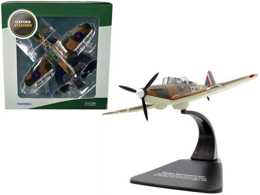 Boulton Paul Defiant MK I Fighter Plane Pilot: Sqn Ldr P Hunter Gunner Sgt F King 264 Squadron RAF Hornchurch (August 1940) "Oxford Aviation" Series 1/72 Diecast Model Airplane by Oxford Diecast by Oxford Diecast