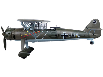 Henschel Hs 126 A-1 Reconnaissance Aircraft "Hannes Gaub Gerd Scroder 1.(H)/14 Invasion of Poland" (1939) German Luftwaffe "Oxford Aviation" Series 1/72 Diecast Model Airplane by Oxford Diecast by Oxford Diecast