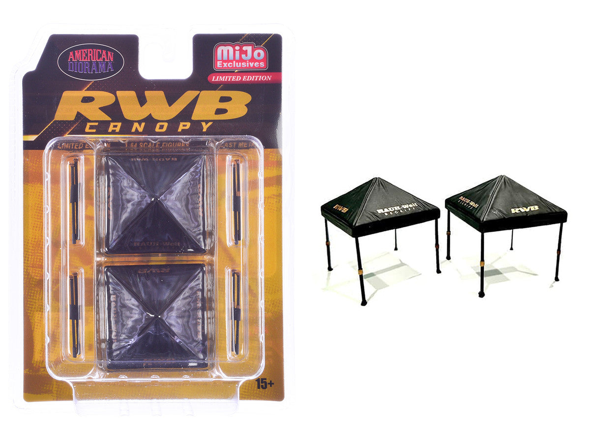 "RWB (RAUH-Welt BEGRIFF)" Canopy 2 Piece Set Black Limited Edition for 1/64 Scale Models by American Diorama by American Diorama