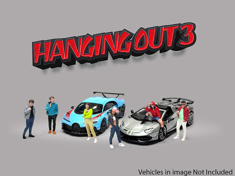 "Hanging Out #3" 6 piece Diecast Figure Set (6 Figures) Limited Edition for 1/64 Scale Models by American Diorama by American Diorama