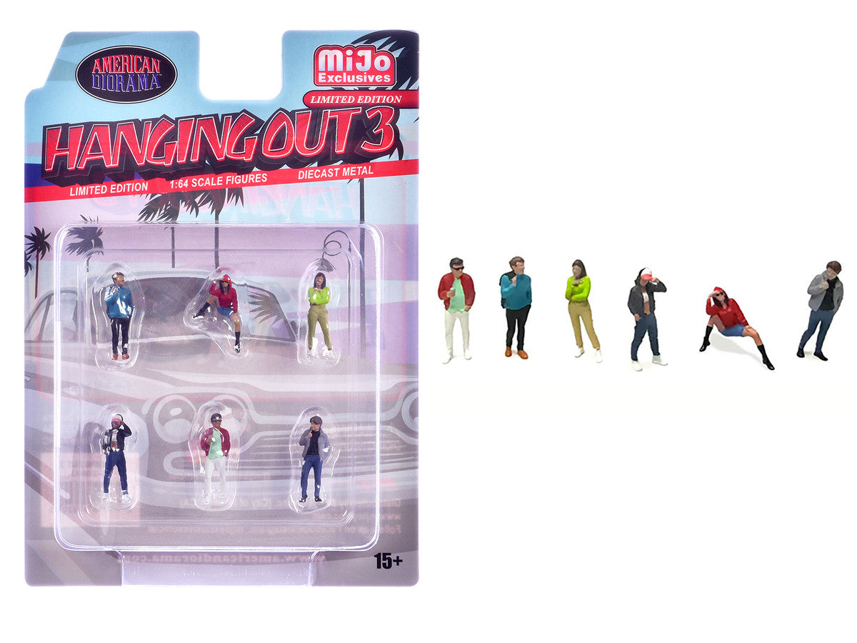 "Hanging Out #3" 6 piece Diecast Figure Set (6 Figures) Limited Edition for 1/64 Scale Models by American Diorama by American Diorama