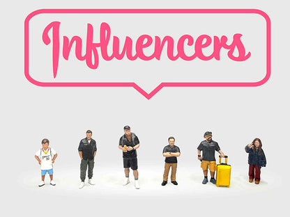 "Influencers" 6 piece Diecast Figure Set Limited Edition for 1/64 Scale Models by American Diorama by American Diorama