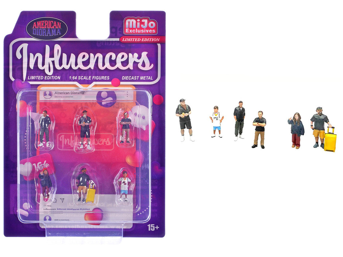 "Influencers" 6 piece Diecast Figure Set Limited Edition for 1/64 Scale Models by American Diorama by American Diorama