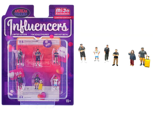 "Influencers" 6 piece Diecast Figure Set Limited Edition for 1/64 Scale Models by American Diorama by American Diorama