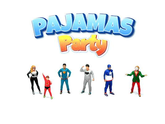 "Pajamas Party" 6 piece Diecast Figure Set (6 Figures) Limited Edition for 1/64 Scale Models by American Diorama by American Diorama