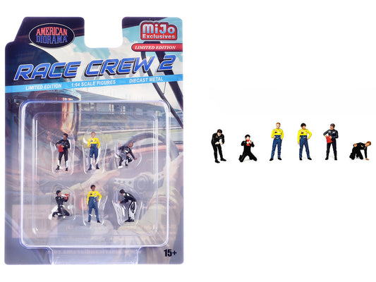 "Race Crew #2" 6 piece Diecast Figure Set (6 Figures) Limited Edition for 1/64 Scale Models by American Diorama by American Diorama