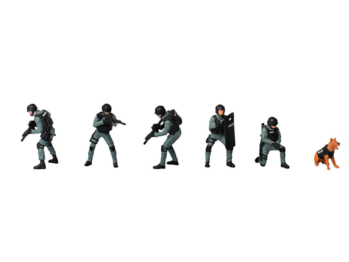 "Tactical Ops Alpha Team" 6 piece Diecast Figure Set (6 Figures) Limited Edition for 1/64 Scale Models by American Diorama by American Diorama
