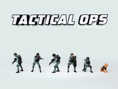 "Tactical Ops Alpha Team" 6 piece Diecast Figure Set (6 Figures) Limited Edition for 1/64 Scale Models by American Diorama by American Diorama