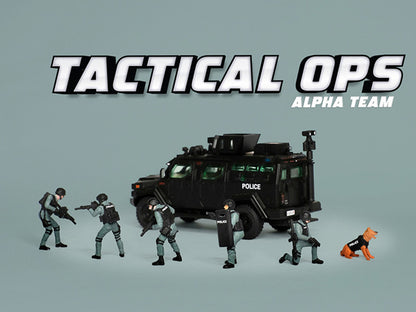 "Tactical Ops Alpha Team" 6 piece Diecast Figure Set (6 Figures) Limited Edition for 1/64 Scale Models by American Diorama by American Diorama