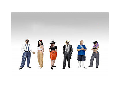 "Hanging Out 3" 6 piece Figure Set for 1/18 Scale Models by American Diorama by American Diorama