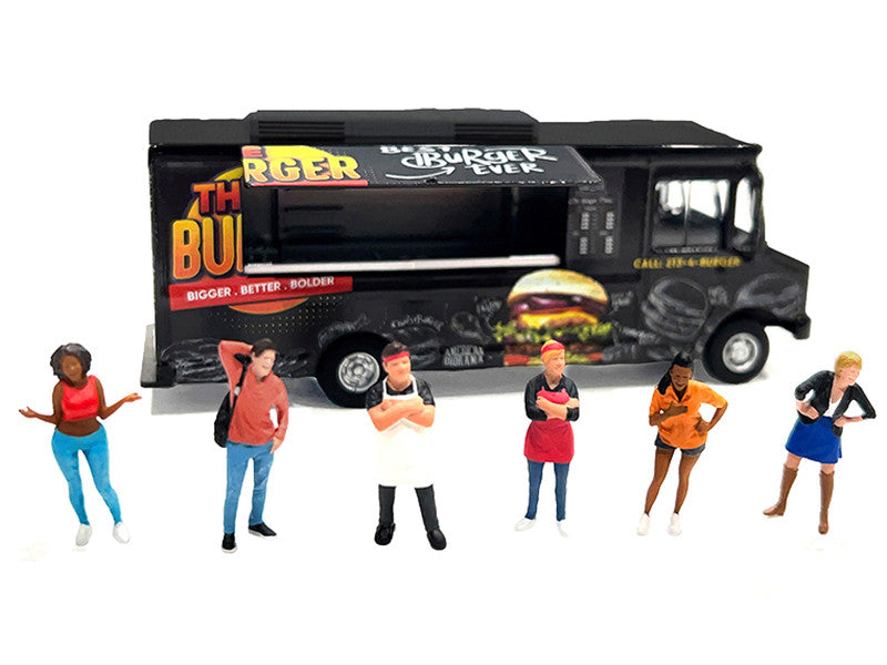 "Foodies" 6 piece Diecast Figure Set (6 Figures) Limited Edition for 1/64 Scale Models by American Diorama by American Diorama
