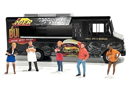 Food Truck "The Burger Truck" Black with Graphics 1/64 Diecast Model by American Diorama by American Diorama