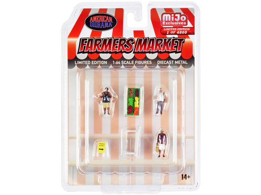 "Farmers Market" 6 piece Diecast Set (3 Figures and 3 Accessories) Limited Edition to 4800 pieces Worldwide for 1/64 Scale Models by American Diorama by American Diorama