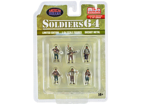 "Soldiers 64" 6 piece Diecast Set Military Figures Limited Edition to 4800 pieces Worldwide for 1/64 Scale Models by American Diorama by American Diorama