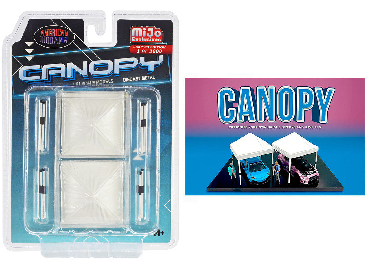 Canopy 2 Piece Set White Limited Edition to 3600 pieces Worldwide 1/64 Scale Models by American Diorama by American Diorama
