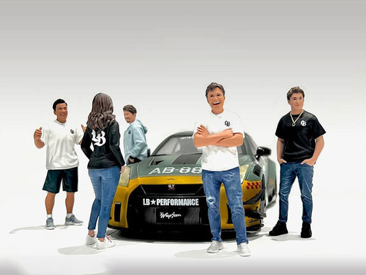 "Team Liberty Walk" 5 piece Figure Set for 1/18 Scale Models by American Diorama by American Diorama