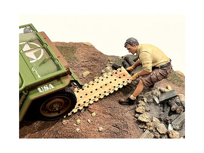 "4X4 Mechanic" Figure 2 with Board Accessory for 1/18 Scale Models by American Diorama by American Diorama