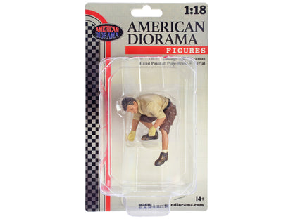"4X4 Mechanic" Figure 2 with Board Accessory for 1/18 Scale Models by American Diorama by American Diorama