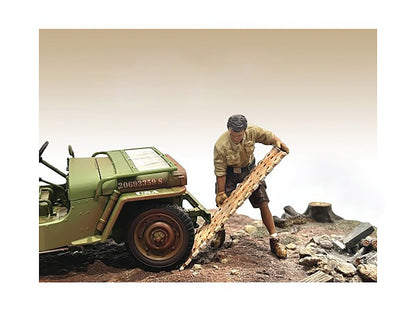 "4X4 Mechanic" Figure 8 with Board Accessory for 1/18 Scale Models by American Diorama by American Diorama
