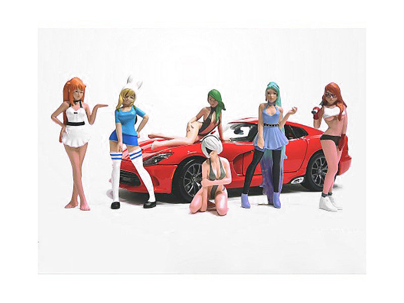 "Cosplay Girls" 6 piece Figure Set for 1/18 Scale Models by American Diorama by American Diorama