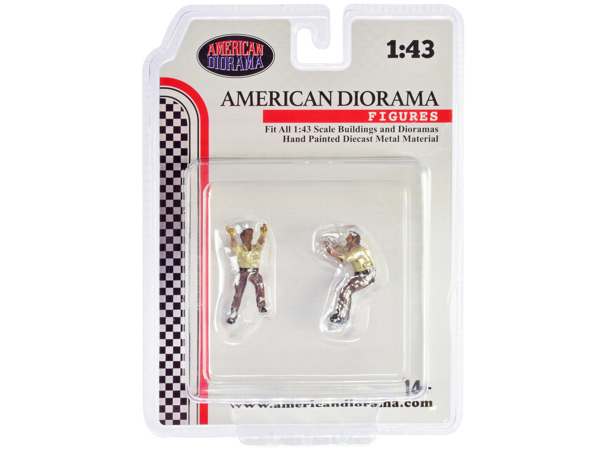 "4X4 Mechanics" 2 Piece Diecast Figure Set 3 for 1/43 Scale Models by American Diorama by American Diorama