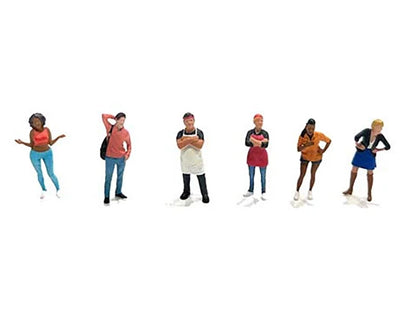 "Foodies" 6 piece Diecast Figure Set (6 Figures) Limited Edition for 1/64 Scale Models by American Diorama by American Diorama