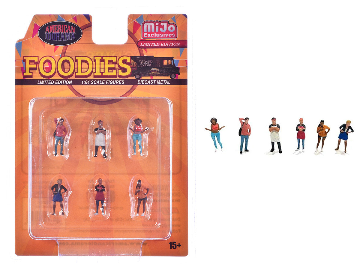"Foodies" 6 piece Diecast Figure Set (6 Figures) Limited Edition for 1/64 Scale Models by American Diorama by American Diorama