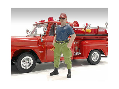 "Firefighters" 6 piece Figure Set (4 Males 1 Dog 1 Accessory) for 1/18 Scale Models by American Diorama by American Diorama