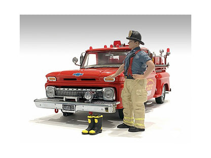 "Firefighters" Getting Ready Figure with Boots Accessory for 1/18 Scale Models by American Diorama by American Diorama