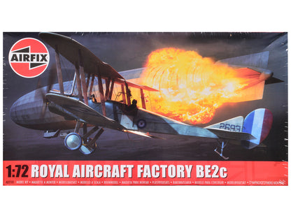 Level 2 Model Kit Royal Aircraft Factory BE2c Aircraft with 2 Scheme Options 1/72 Scale Plastic Model Kit by Airfix by Airfix