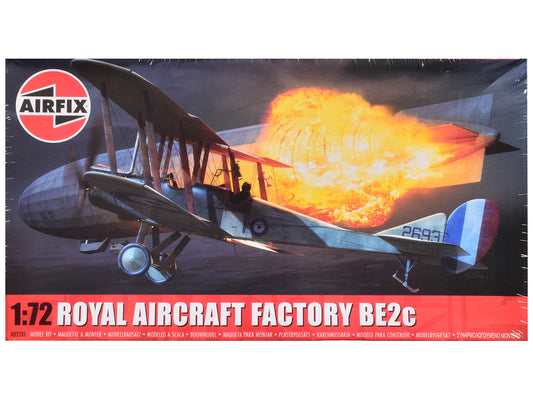 Level 2 Model Kit Royal Aircraft Factory BE2c Aircraft with 2 Scheme Options 1/72 Scale Plastic Model Kit by Airfix by Airfix